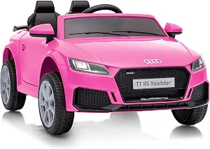 Pink Audi-style electric ride-on car